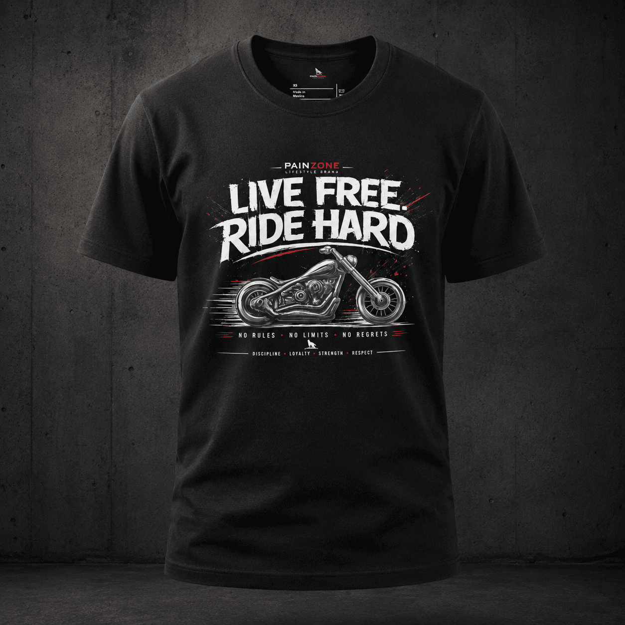 P5-002 | LIVE FREE RIDE HARD SHIRT - PAINZONE Streetwear