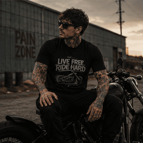 P5-002 | LIVE FREE RIDE HARD SHIRT - PAINZONE Streetwear