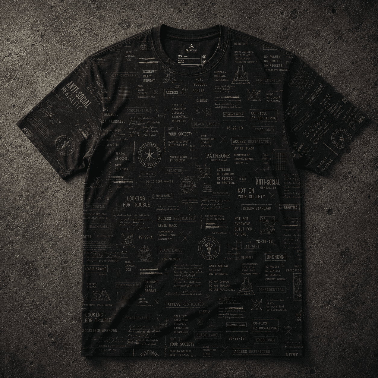 OS-006 | BLACK LABEL AOP SHIRT - PAINZONE Streetwear