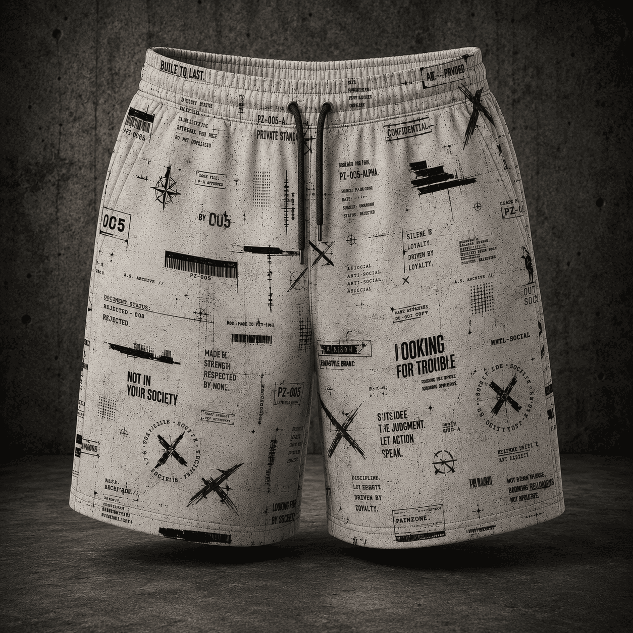 OS-003 | PRIVATE STANDARD SHORTS - PAINZONE Streetwear