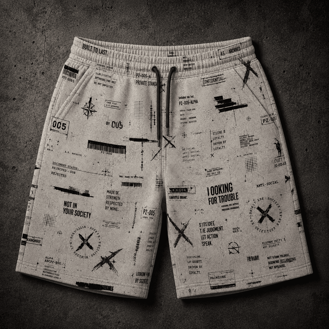 OS-003 | PRIVATE STANDARD SHORTS - PAINZONE Streetwear