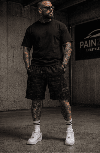 OS-004 | BLACK FILES SHORTS - PAINZONE Streetwear